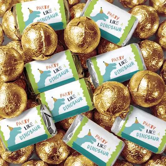 Dinosaur Birthday Mini Chocolate Bars and Chocolate Balls Candy Mix