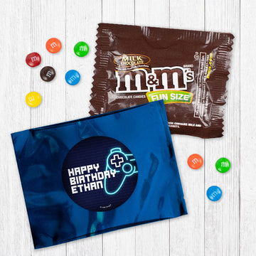 Personalized Kids Birthday Gamer Candy Favor Bag - M&Ms or Skittles