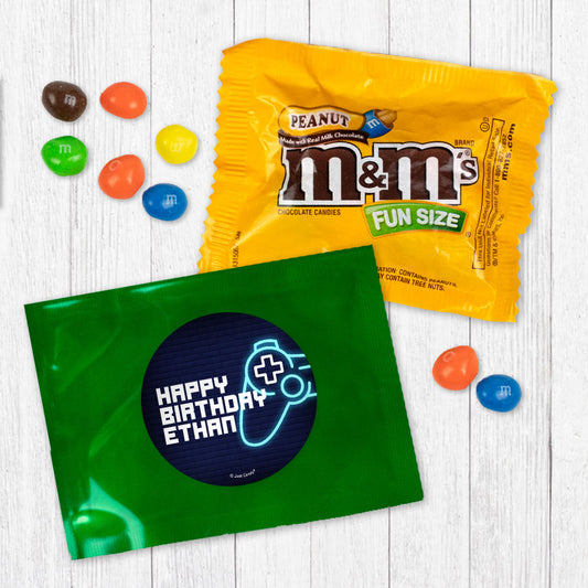 Personalized Kids Birthday Gamer Peanut M&Ms Favor Bag