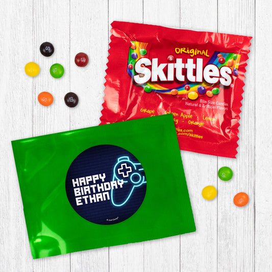 Personalized Kids Birthday Gamer Skittles Favor Bag