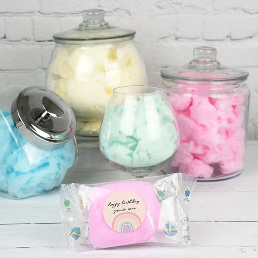Personalized Rainbow Birthday Cotton Candy (Pack of 10) Favor - Watercolor Birthday