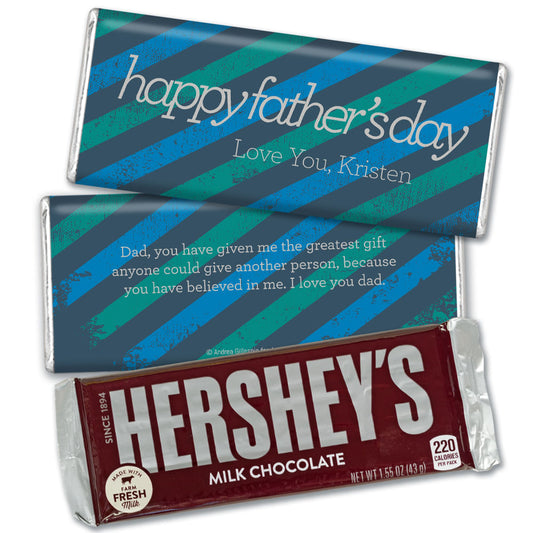 Personalized Father's Day Strength in Stripes Hershey's Milk Chocolate Bar & Wrapper