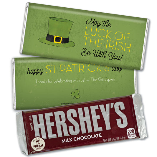 Personalized St. Patrick's Day Rustic Irish Hat Chocolate Bars