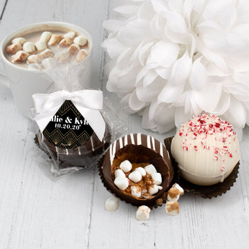 Personalized Wedding Hot Chocolate Bomb - Patterned Diamonds