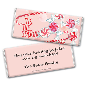 Personalized Christmas 'Tis the Season Chocolate Bar & Wrapper