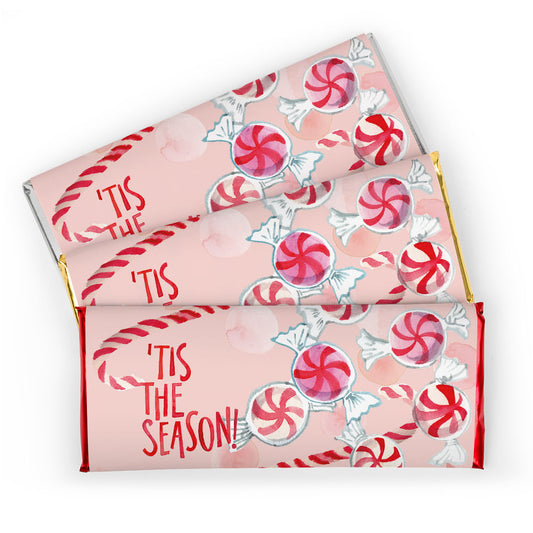 Personalized Christmas 'Tis the Season Chocolate Bar & Wrapper
