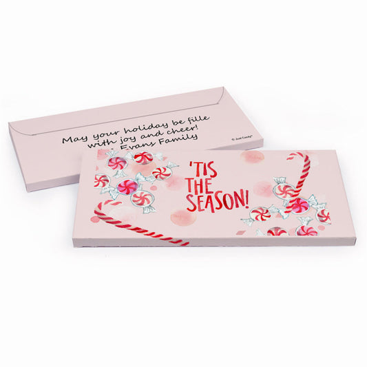 Deluxe Personalized Christmas Tis the Season Candy Bar Favor Box