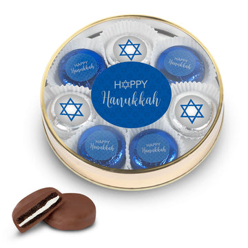 Happy Hanukkah Chocolate Covered Oreos Gift Tin