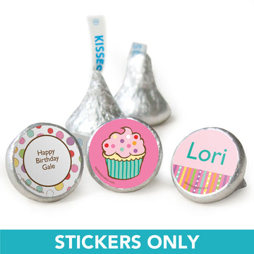 Birthday 3/4" Sticker Sweet Stuff Personalized Stickers (108 Stickers)