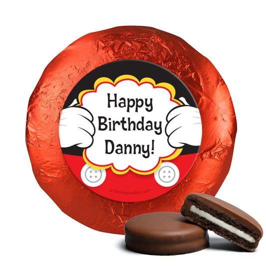 Personalized Birthday Mickey Party Milk Chocolate Covered Foil Oreos