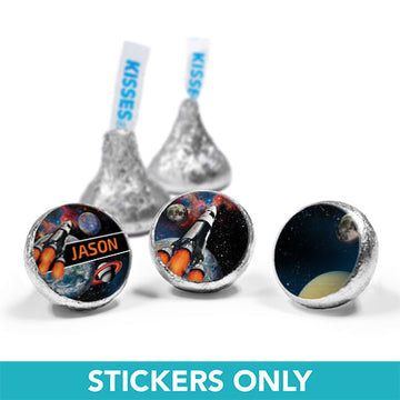 Personalized Birthday Space Blast 3/4" Sticker (108 Stickers)