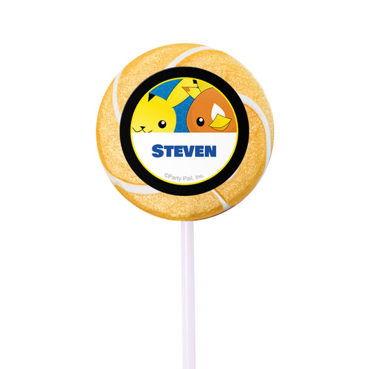 Birthday Personalized Small Swirly Pop Pokemon (24 Pack)