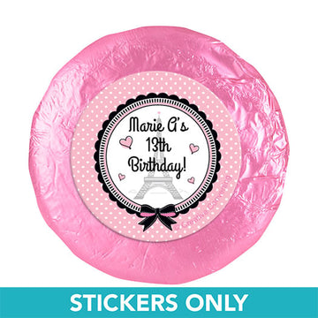 Personalized Birthday Poodle 1.25" Stickers (48 Stickers)