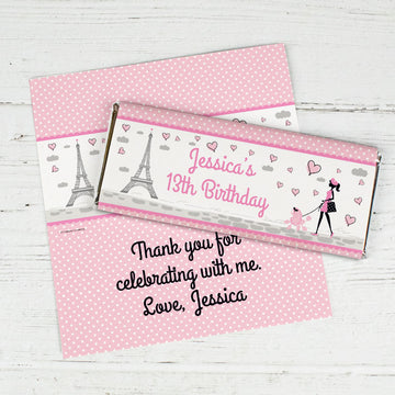 Personalized Birthday Poodle Chocolate Bar Wrappers