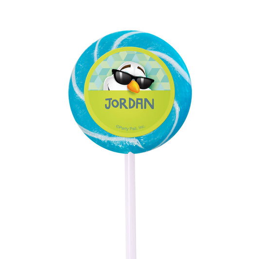 Birthday Personalized Small Swirly Pop Cool Snowman (24 Pack)