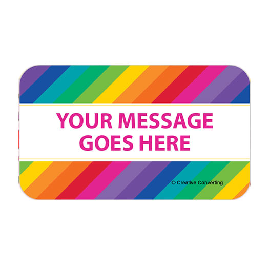 Rainbow Birthday Personalized Rectangular Stickers (18 Stickers)