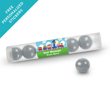 Birthday Personalized Gumball Tube Train 1st Birthday (12 Pack)