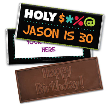 Personalized Birthday Bleep Embossed Happy Birthday Chocolate Bar