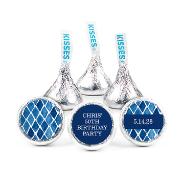 Birthday Personalized Hershey's Kisses Blue Argyle Assembled Kisses