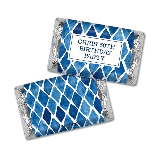 Birthday Personalized Hershey's Miniatures - Blue Argyle