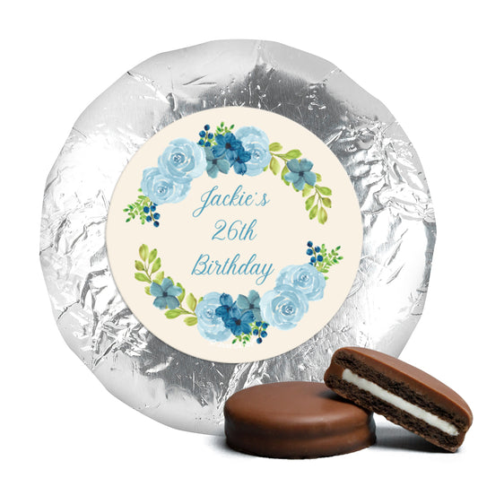 Birthday Personalized Chocolate Covered Oreo Favors - Blue Floral