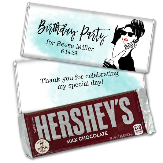 Birthday Personalized Chocolate Bar & Wrapper - Lattes and Pearls