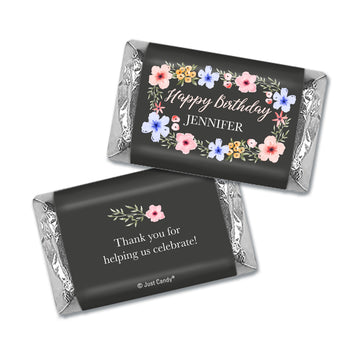 Personalized Birthday Dark Floral Hershey's Miniatures