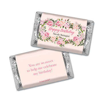 Personalized Birthday Pink Floral Hershey's Miniatures