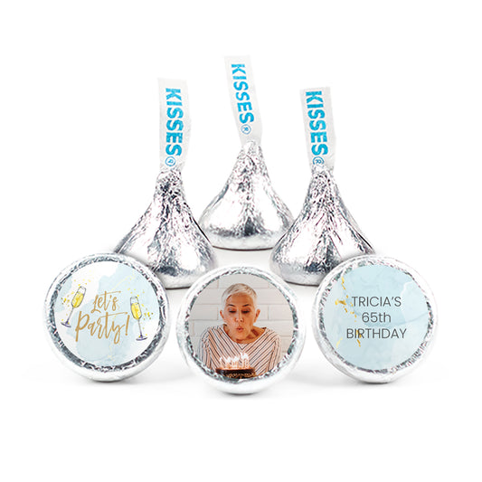 Personalized Birthday Photo Stickers For Hershey's Kisses - Let's Party (108 Stickers)