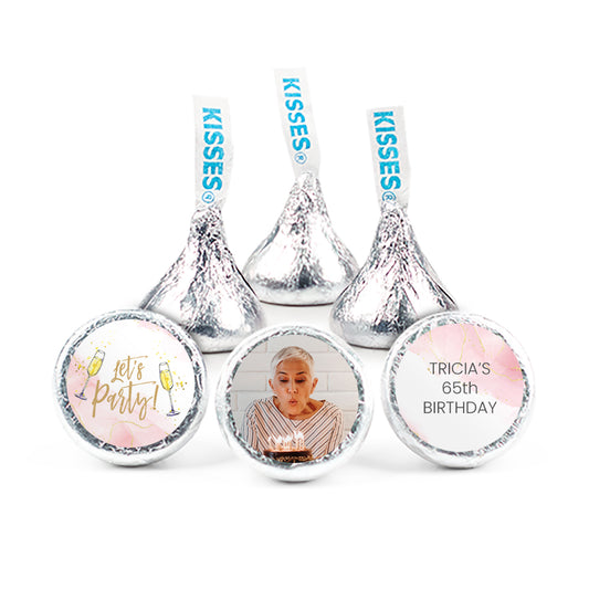 Personalized Birthday Photo Stickered Hershey's Kisses - Let's Party