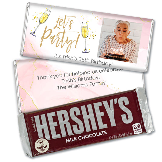 Personalized Birthday Chocolate Bar & Wrapper - Let's Party