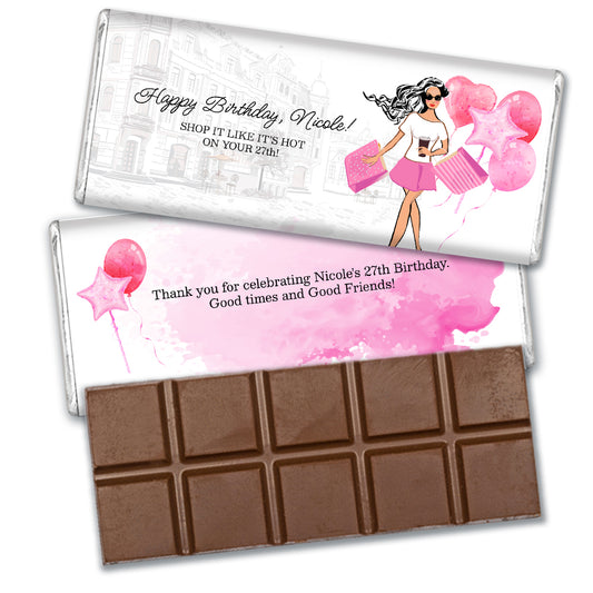 Personalized Birthday Shopping Diva Belgian Milk Chocolate Bar