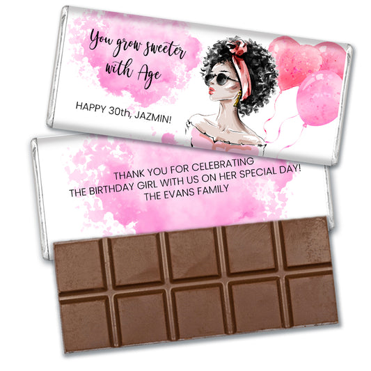 Personalized Birthday Natural Beauty Belgian Milk Chocolate Bar