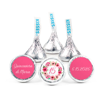 Personalized Quinceanera Flowers Hershey's Kisses
