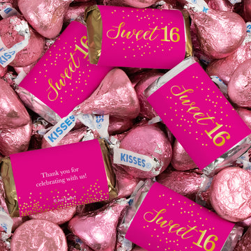 Sweet 16 Hershey's Chocolate Candy Mix Kisses & Miniatures