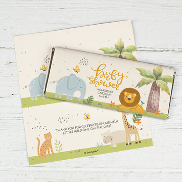 Personalized Baby Shower Jungle Babies Chocolate Bar Wrappers