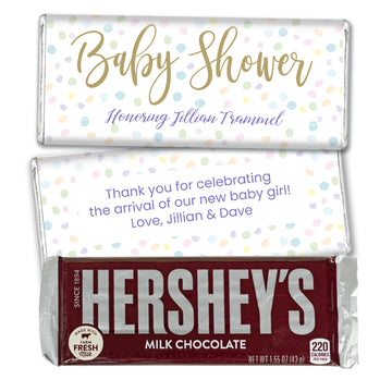 Personalized Baby Shower Confetti Dots Hershey's Chocolate Bar and Wrapper