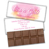 Girl Birth Announcement Personalized Chocolate Bar & Wrapper - Watercolor Pink