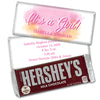 Girl Birth Announcement Personalized Chocolate Bar & Wrapper - Watercolor Pink