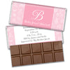 Girl Birth Announcement Personalized Chocolate Bar & Wrapper - Baby Initial