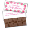 Baby Shower Personalized Milk Chocolate Bar & Wrapper - Pink Roses