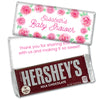 Baby Shower Personalized Milk Chocolate Bar & Wrapper - Pink Roses