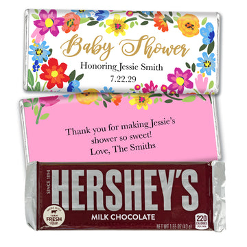 Personalized Baby Shower Bold Spring Hershey's Chocolate Bar and Wrapper