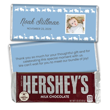Personalized Birth Announcement Safari Photo Hershey's Chocolate Bar and Wrapper