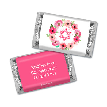 Personalized Bat Mitzvah Pink Star of David Hershey's Miniatures