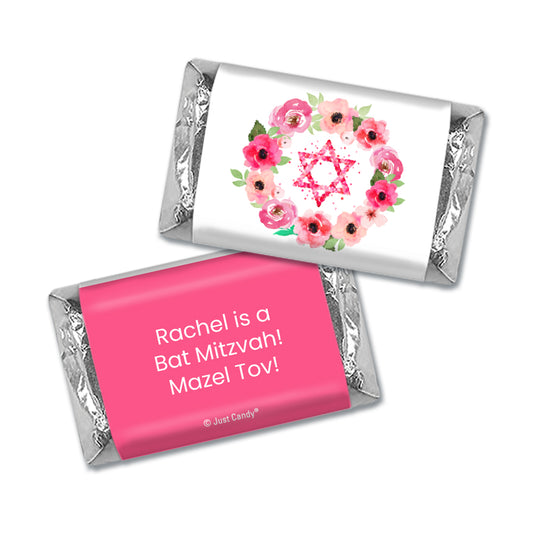 Personalized Bat Mitzvah Pink Star of David Hershey's Miniatures