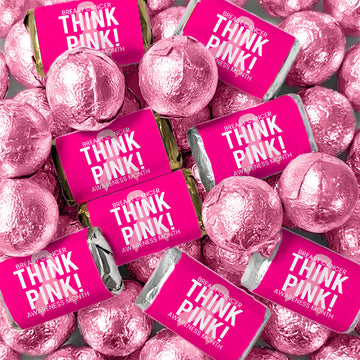 Breast Cancer Awareness Candy Pink Ribbon Hershey's Miniatures and Chocolate Mix