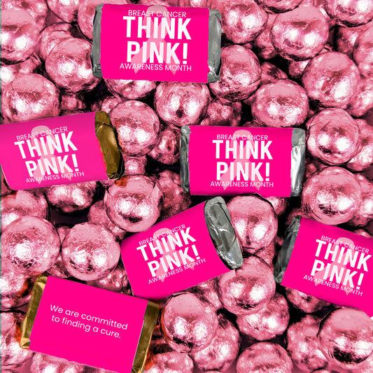 Breast Cancer Awareness Candy Pink Ribbon Hershey's Miniatures and Chocolate Mix
