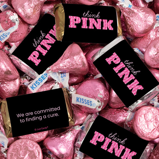 Breast Cancer Awareness Think Pink Ribbon Hershey's Miniatures and Kisses Candy Mix