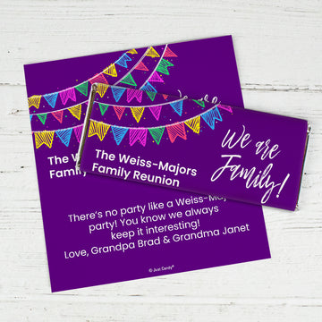 Personalized Family Reunion Banners Chocolate Bar Wrappers Only